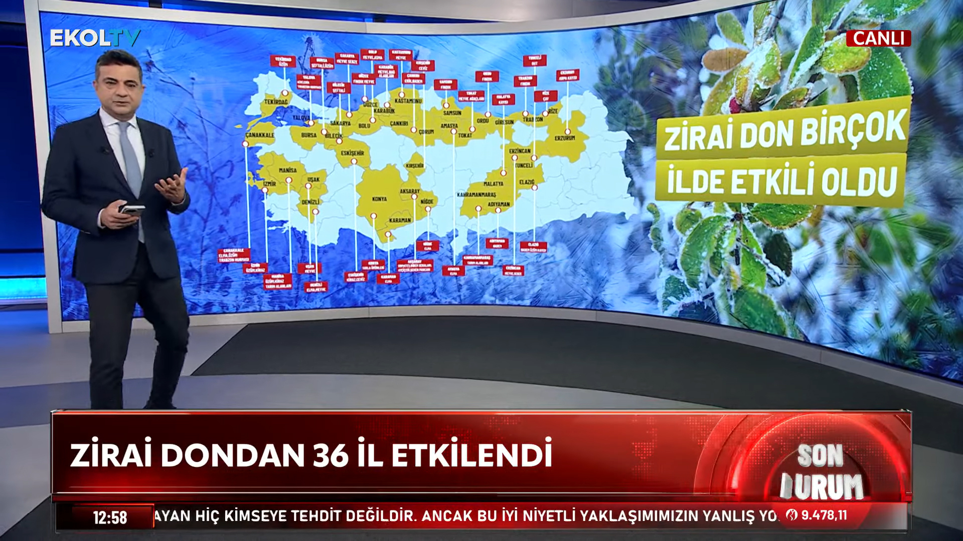 36 İlde zirai don hasarı, Ekol TV